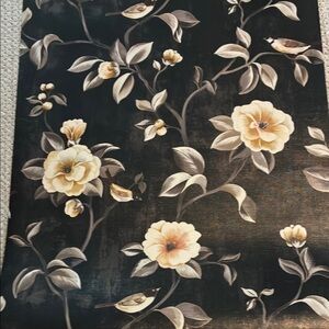 Floral and Bird Textured Wallpaper sample